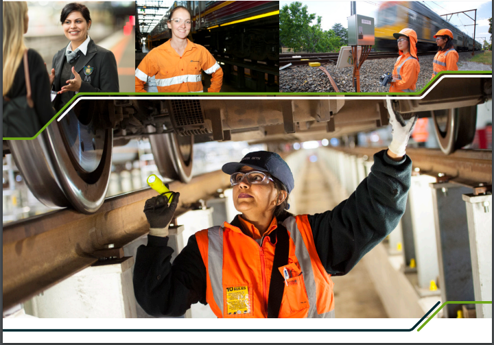Image of women working in rail industry 