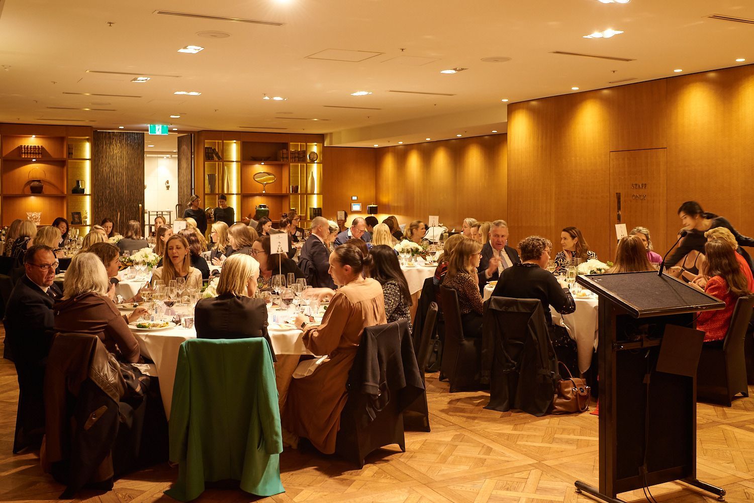 People at dinner in conference room 