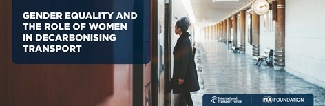 Header image with text and woman entering train 