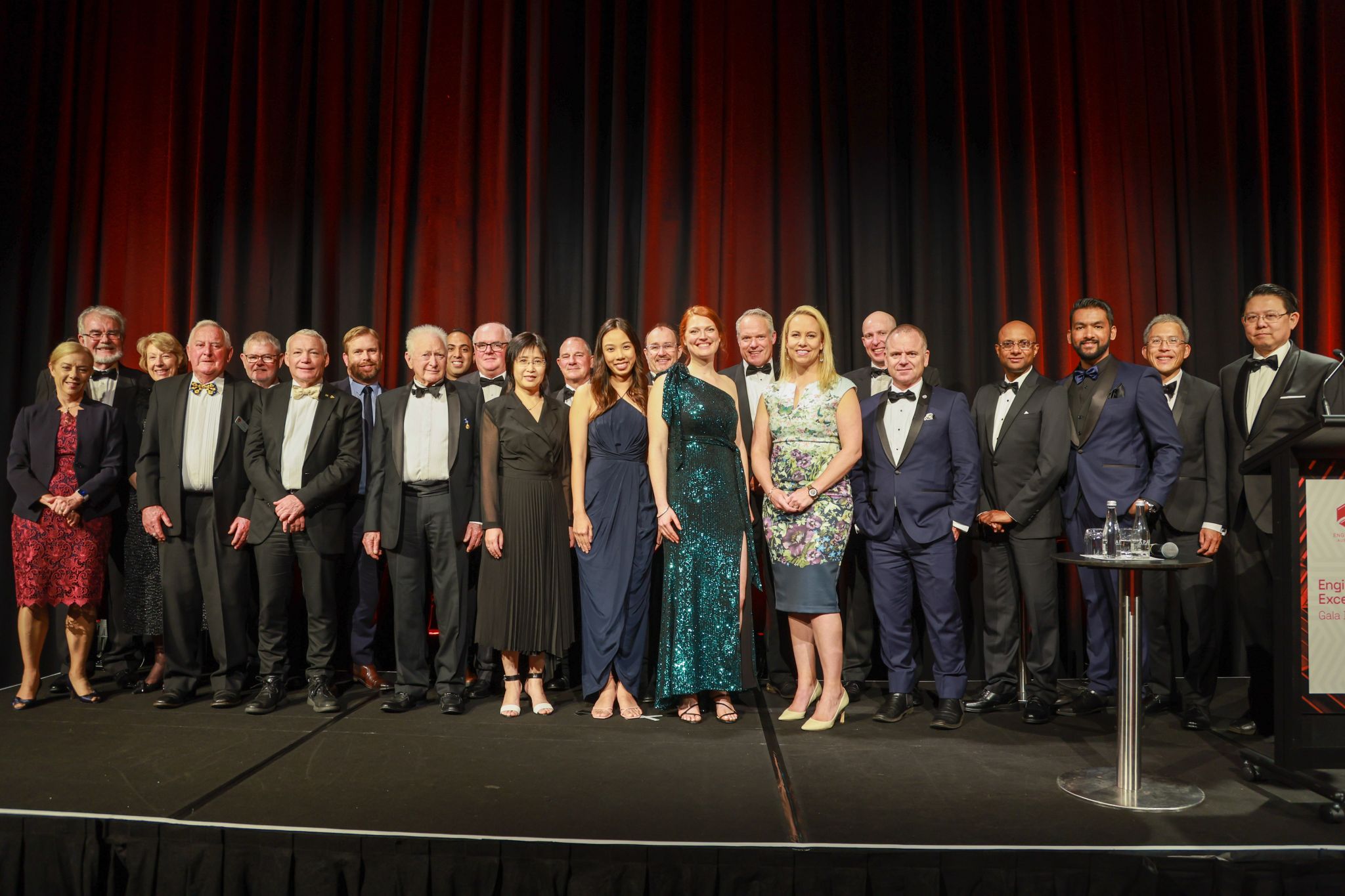 Image of award recipients on stage 