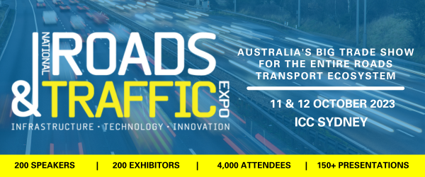 National roads and traffic expo event banner