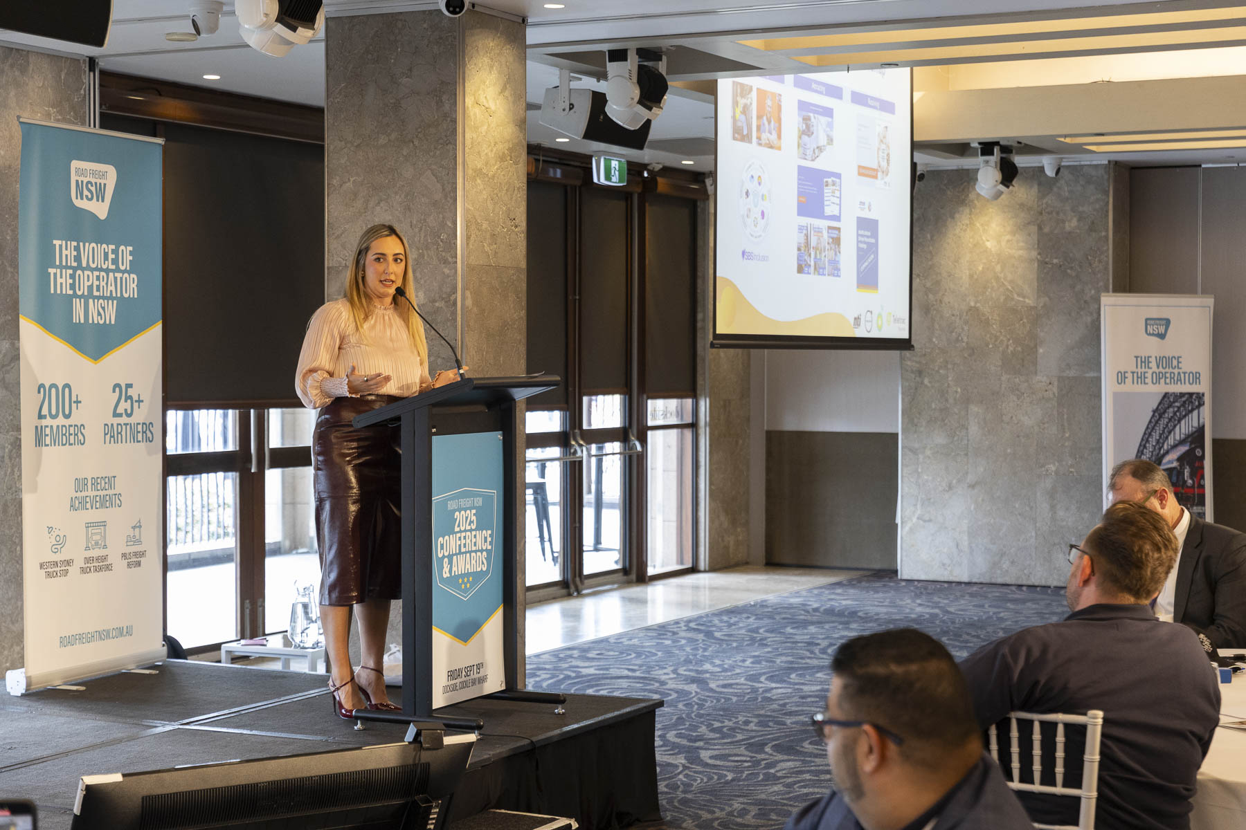 Caitlin Barlow speaking at Road Freight NSW Conference